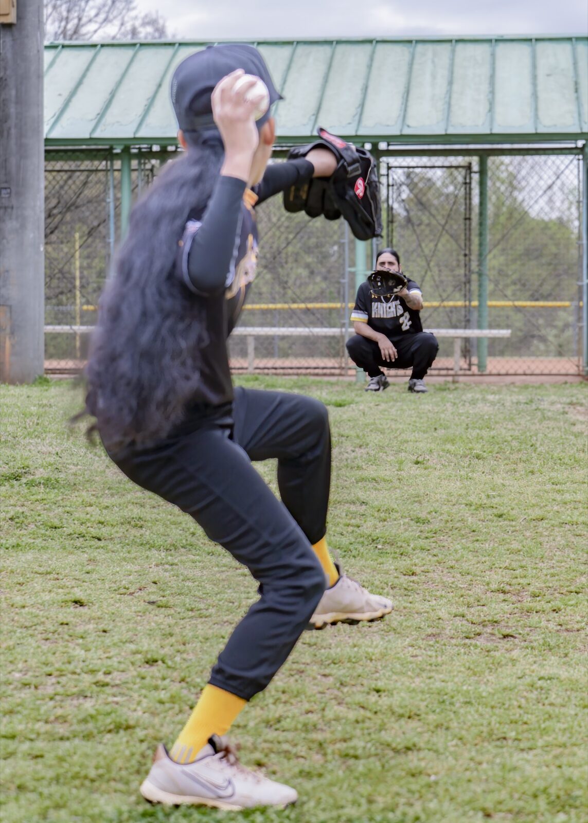 Mike Pitching to Dad